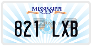 821LXB  license plate in MS