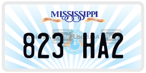 823HA2  license plate in MS