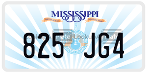 825JG4  license plate in MS