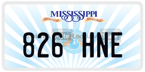 826HNE  license plate in MS