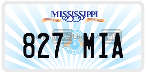 827MIA  license plate in MS