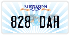 828DAH  license plate in MS