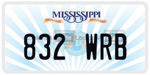 832WRB  license plate in MS