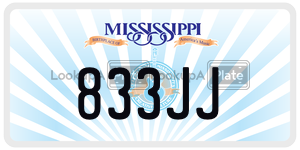 833JJ  license plate in MS