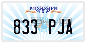 833PJA  license plate in MS