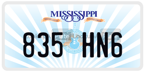 835HN6  license plate in MS