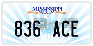 836ACE  license plate in MS