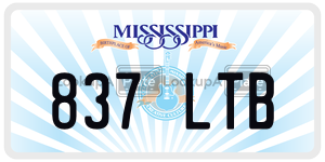 837LTB  license plate in MS