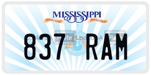 837RAM  license plate in MS