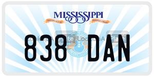 838DAN  license plate in MS