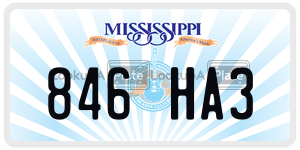 846HA3  license plate in MS