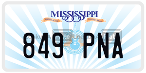 849PNA  license plate in MS