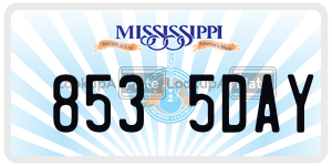 8535DAY  license plate in MS