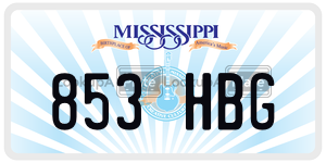 853HBG  license plate in MS