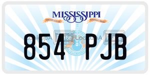 854PJB  license plate in MS