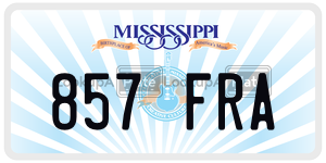 857FRA  license plate in MS