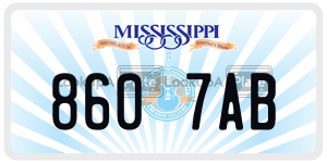 8607AB  license plate in MS