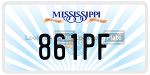 861PF  license plate in MS