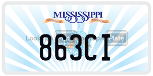 863CI  license plate in MS