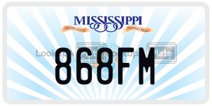 868FM  license plate in MS