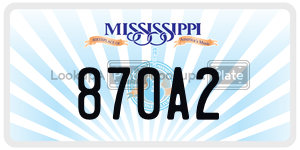 870A2  license plate in MS