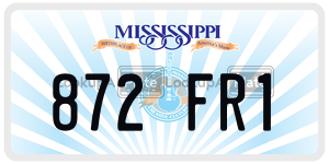 872FR1  license plate in MS