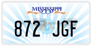872JGF  license plate in MS
