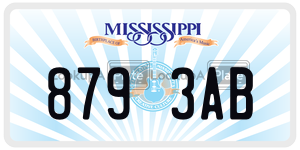 8793AB  license plate in MS