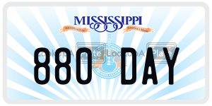 880DAY  license plate in MS