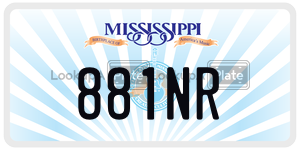 881NR  license plate in MS