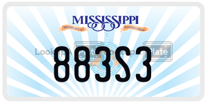 883S3 license plate in Mississippi