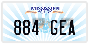 884GEA  license plate in MS