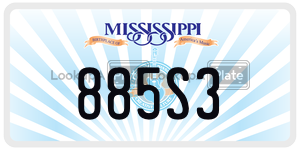 885S3  license plate in MS