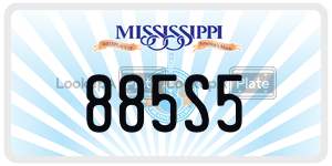 885S5 license plate in Mississippi
