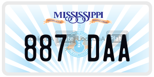 887DAA  license plate in MS