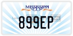 899EP  license plate in MS