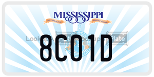 8C01D  license plate in MS