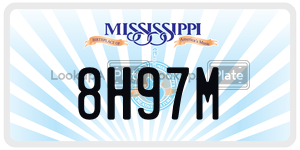 8H97M  license plate in MS