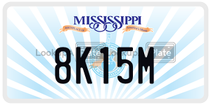 8K15M license plate in Mississippi