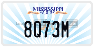 8Q73M  license plate in MS