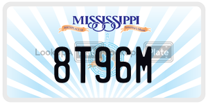 8T96M  license plate in MS