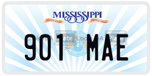 901MAE  license plate in MS
