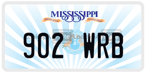 902WRB license plate in Mississippi