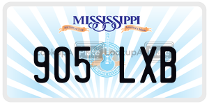905LXB  license plate in MS