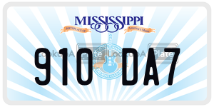 910DA7  license plate in MS