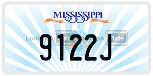 9122J  license plate in MS