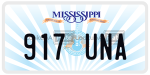 917UNA  license plate in MS