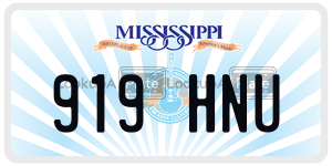 919HNU  license plate in MS