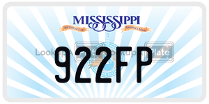 922FP  license plate in MS