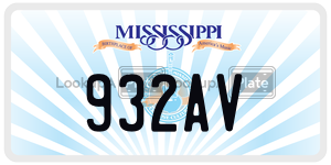 932AV  license plate in MS
